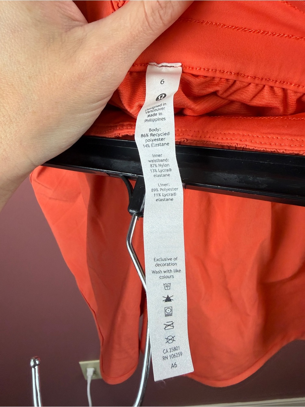 Lululemon Tracker Short in bright orange size 6 4 inch inseam - Picture 7 of 10